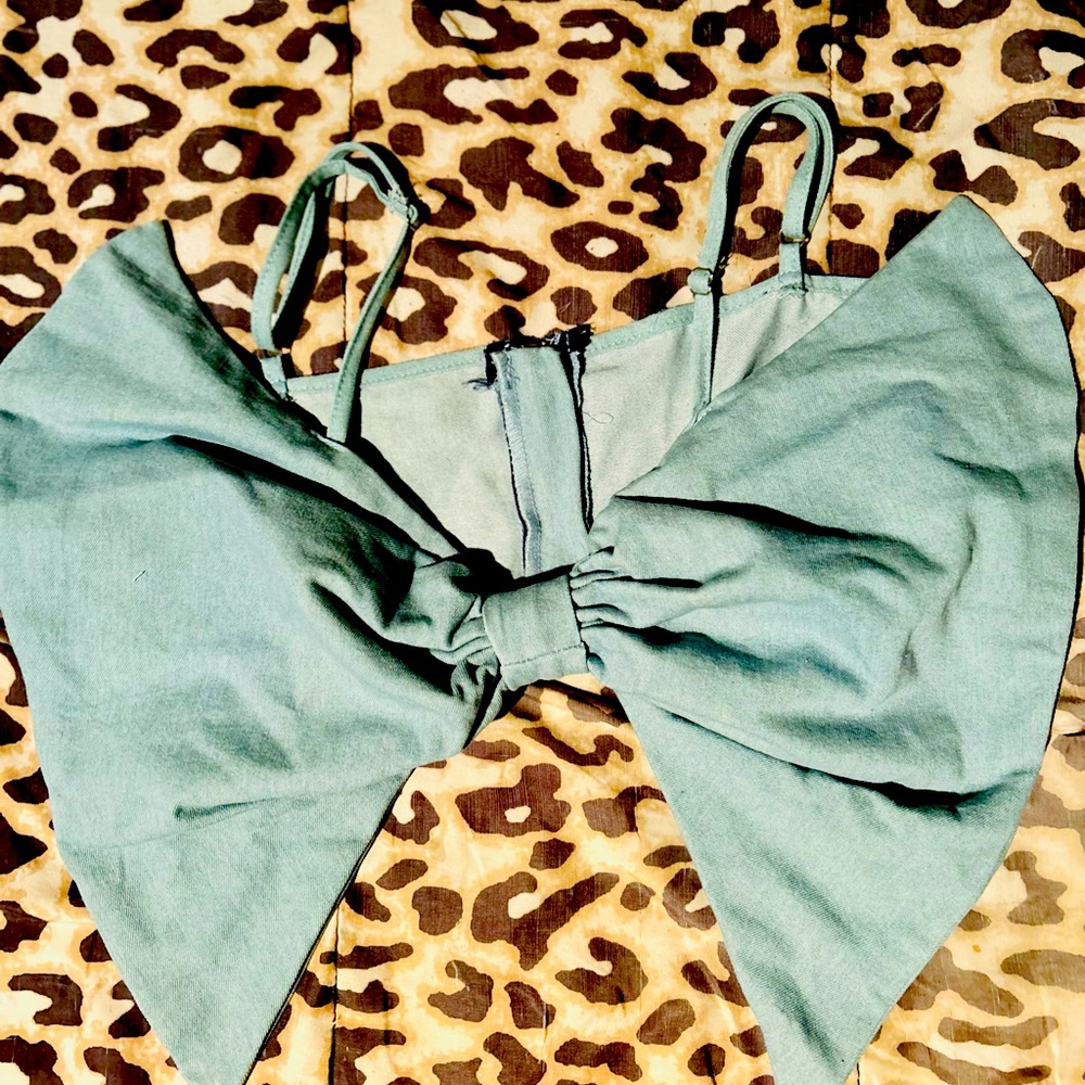 SHEIN bow front cami light denim size XL